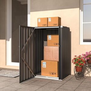 Yodolla - Outdoor Garden Storage Box Small,Outdoor Cupboard & Cabinet for Garden,Metal Garage Storage and Outdoor Storage,76x55x144cm Dark Grey