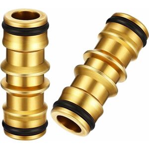 ZVD-2 Pack Brass Garden Hose Connector for Garden Hose Tap (Double Male Brass Connector)