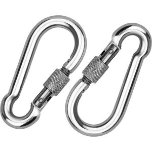 ZVD-2 Pieces 304 Stainless Steel Carabiner, Stainless Steel Screwgate Carabiner, Stainless Steel Carabiner, for Hanging Ropes, Chains, Belts, Cables