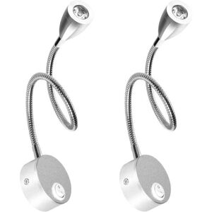 Lampe Chevet Murale 2 Lumières Applique Liseuse led Col de Cygne Lumière 3W, 3000K Blanc Chaud Lampe de Lecture - ZVD