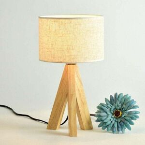 ZVD Lampe de chevet led E27 en bois, style rétro minimaliste moderne, lampes de table , bureau, salon, ampoules E27, poussière/bois, 5w,lumière