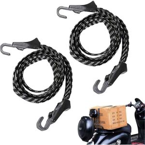 ZVD - Sangle à cliquet pour vélo, élastique pour porte-bagages, 2 pièces 3 en 1 cordon élastique fixe multifonctionnel avec crochet (68 cm)-Fei Yu