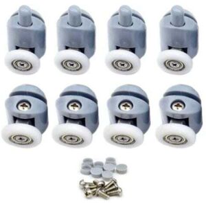 ZVD- Sliding Door Roller, 23mm Shower Sliding Door Rollers Shower Door Rollers Shower Cabin Rollers for Bathroom 8 Pcs (4 Top and 4 Bottom)