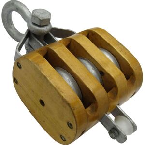 Securefix Direct - 0.8 Ton 4' Treble Wood Block With Shackle - 13MM Wire Rope Wooden Securefix Direct - 0.8 Ton 4' Treble Wood Block With Shackle - 13MM Wire Rope Wooden