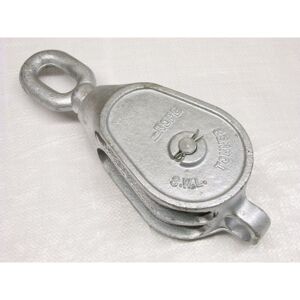 SECUREFIX DIRECT 0.9 Ton 4" GMI Double Block With Swivel Eye Galvanised - 16MM Fibre Rope Safety Lifting SECUREFIX DIRECT 0.9 Ton 4" GMI Double Block With Swivel Eye Galvanised - 16MM Fibre Rope Safety Lifting
