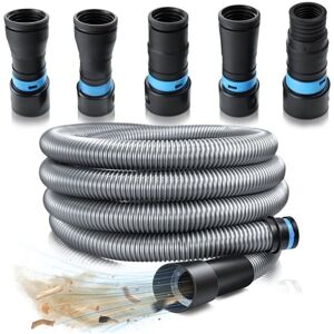 Tlily - 1 1/4 Inch x 10 Feet Dust Collection Hose Kit for Home and Vacuums System with 5 Adapters of Woodworking Power Tool Tlily - 1 1/4 Inch x 10 Feet Dust Collection Hose Kit for Home and Vacuums System with 5 Adapters of Woodworking Power Tool