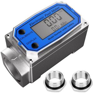 Tlily - 1 Inch Fuel Flow Meter with 3/4 Adapters, Digital Turbine 2.5-31 gpm Inline npt Thread DieselFlow Tlily - 1 Inch Fuel Flow Meter with 3/4 Adapters, Digital Turbine 2.5-31 gpm Inline npt Thread DieselFlow