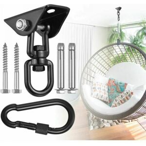 CYSLMUK 1 Pack Black Ceiling Hooks for Hanging Chair, 360° Swivel Swing Hanging Hooks with Screws for Concrete, Wood, Playground, Greenhouse, Hanging Chair, CYSLMUK 1 Pack Black Ceiling Hooks for Hanging Chair, 360° Swivel Swing Hanging Hooks with Screws for Concrete, Wood, Playground, Greenhouse, Hanging Chair,