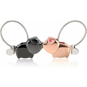 Hoopzi - 1 Pair of Couple Keychain, Magnetic Detachable Keychain Kissing Pig Couple Key Rings Alloy, for Male and Female Valentine's Day Gift Idea Hoopzi - 1 Pair of Couple Keychain, Magnetic Detachable Keychain Kissing Pig Couple Key Rings Alloy, for Male and Female Valentine's Day Gift Idea