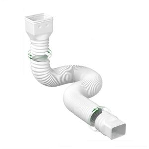 CYSLMUK 1 Set Flexible Rain Gutter Extension, Downspout Extension, Downspout Extension, Gutter Connector, Rainwater Drainage, White CYSLMUK 1 Set Flexible Rain Gutter Extension, Downspout Extension, Downspout Extension, Gutter Connector, Rainwater Drainage, White