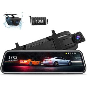 IKODM 10' Dashcam Rearview Mirror fhd 1080P Dashcam Car Rearview Mirror Touch Screen Dashcam Car Front Rear with Backup Camera IP68 Waterproof wdr Night IKODM 10' Dashcam Rearview Mirror fhd 1080P Dashcam Car Rearview Mirror Touch Screen Dashcam Car Front Rear with Backup Camera IP68 Waterproof wdr Night