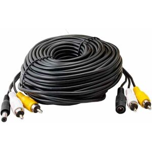 Green Feathers - 10 Metre 3 Way Cable for cctv with Power Audio Video rca Connectors Green Feathers - 10 Metre 3 Way Cable for cctv with Power Audio Video rca Connectors