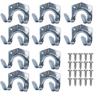 Cyslmuk - 10 Pack Metal Storage Hooks, Steel Sheet Tool Holder, Wall Mounted Garden Tool Rack, Double U-Shaped Steel Wall Mounted Garden Tool Hanger Cyslmuk - 10 Pack Metal Storage Hooks, Steel Sheet Tool Holder, Wall Mounted Garden Tool Rack, Double U-Shaped Steel Wall Mounted Garden Tool Hanger