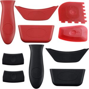 COOCHEER 10 Pack Silicone Hot Grip Holders, Non-Slip Rubber Heat Resistant Grip Holder, Scraper for Cast Iron Skillets, Metal Frying Pans, Aluminum Handles COOCHEER 10 Pack Silicone Hot Grip Holders, Non-Slip Rubber Heat Resistant Grip Holder, Scraper for Cast Iron Skillets, Metal Frying Pans, Aluminum Handles