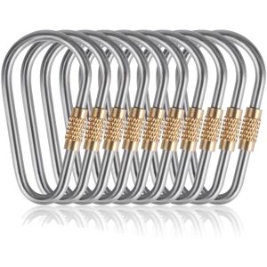 TLILY 10 Pack Titanium Small Locking Carabiner Mini D-Ring Keychain for Indoor Outdoor Backpack Climbing TLILY 10 Pack Titanium Small Locking Carabiner Mini D-Ring Keychain for Indoor Outdoor Backpack Climbing