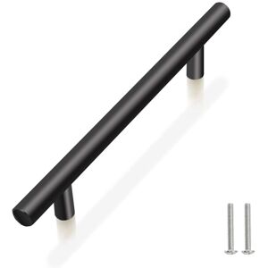 BEIJIYI 10 Pcs Black Stainless Steel Door Knobs, Furniture Handles with Screws for Drawer, Cabinet, Kitchen, Home Decor, Hole Spacing 160mm BEIJIYI 10 Pcs Black Stainless Steel Door Knobs, Furniture Handles with Screws for Drawer, Cabinet, Kitchen, Home Decor, Hole Spacing 160mm