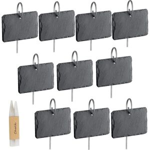 10 Pcs Slate Plant Labels for Plants, Garden Plant Markers, Natural Labels with Metal Stakes and Chalk Pens for Yard, Outdoor & Greenhouse 10 Pcs Slate Plant Labels for Plants, Garden Plant Markers, Natural Labels with Metal Stakes and Chalk Pens for Yard, Outdoor & Greenhouse
