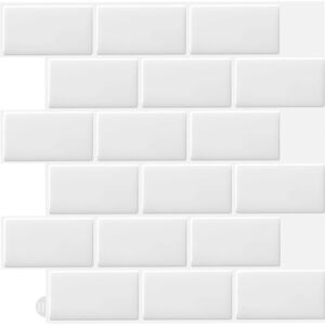 WOIYIC 10 Pcs White 3D Wall Tile Sticker Kitchen Bathroom (30.5x 30.5cm) WOIYIC 10 Pcs White 3D Wall Tile Sticker Kitchen Bathroom (30.5x 30.5cm)