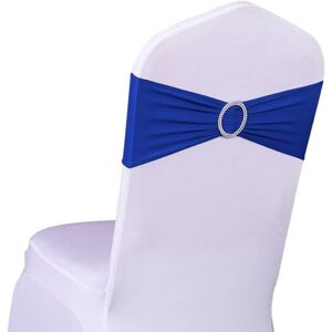WOIYIC 10 Pieces Elastic Slip-on Chair Band with Buckle, for Wedding, Lycra, Polyester and Spandex Chair Bow., Navy Blue WOIYIC 10 Pieces Elastic Slip-on Chair Band with Buckle, for Wedding, Lycra, Polyester and Spandex Chair Bow., Navy Blue