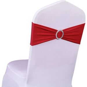 WOIYIC 10 Pieces Elastic Slip-on Chair Band with Buckle, for Wedding, Lycra, Polyester and Spandex Chair Bow., Red WOIYIC 10 Pieces Elastic Slip-on Chair Band with Buckle, for Wedding, Lycra, Polyester and Spandex Chair Bow., Red