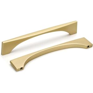 HÉLOISE 10 Pieces Kitchen Cabinet Handle Brushed Hole distance 128mm Zinc Alloy Gold Furniture Handles with Screws, for Desks, Drawers, Cabinets, Cupboard HÉLOISE 10 Pieces Kitchen Cabinet Handle Brushed Hole distance 128mm Zinc Alloy Gold Furniture Handles with Screws, for Desks, Drawers, Cabinets, Cupboard