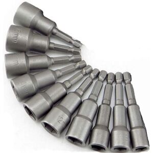 10 Pieces Magnetic Socket Screwdriver: Magnetic Bit for Impact Driver 6-19mm 1.4' Hex Socket Bit Adapter 10 Pieces Magnetic Socket Screwdriver: Magnetic Bit for Impact Driver 6-19mm 1.4' Hex Socket Bit Adapter