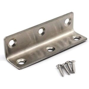 Memkey - 10 pieces of stainless steel corner brackets in L-shape for wooden shelves, 80 x 20 x 20 mm Memkey - 10 pieces of stainless steel corner brackets in L-shape for wooden shelves, 80 x 20 x 20 mm