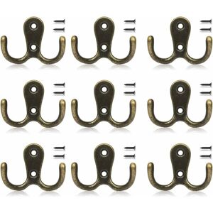 KARTOKNER 10 Pieces Vintage Hook, Retro Metal Double Wall Hook, Zinc Alloy Hook, Bathroom, Coat, Hat and Kitchen, Bedroom Hook and Decor KARTOKNER 10 Pieces Vintage Hook, Retro Metal Double Wall Hook, Zinc Alloy Hook, Bathroom, Coat, Hat and Kitchen, Bedroom Hook and Decor
