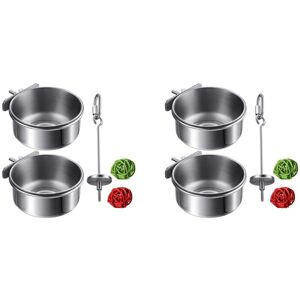 TLILY 10 Stainless Steel Bird Feeder Set-Parrot Food Bowl Cups of D TLILY 10 Stainless Steel Bird Feeder Set-Parrot Food Bowl Cups of D