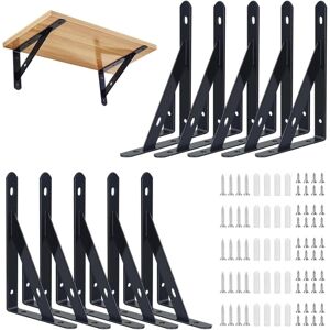SJQKA 10 x Wall Shelf Brackets, 95 x 150 mm, Floating Shelf Support, with Screws, for Bookshelf, Living Room, Bedroom. SJQKA 10 x Wall Shelf Brackets, 95 x 150 mm, Floating Shelf Support, with Screws, for Bookshelf, Living Room, Bedroom.