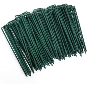 Readcly - 100 Pcs Garden Stakes, Steel Securing Stakes for Garden Lawns and Gardening Wire Mesh, Hot-Dip Galvanized Rust-Proof U-Shape Staples (150mm Readcly - 100 Pcs Garden Stakes, Steel Securing Stakes for Garden Lawns and Gardening Wire Mesh, Hot-Dip Galvanized Rust-Proof U-Shape Staples (150mm