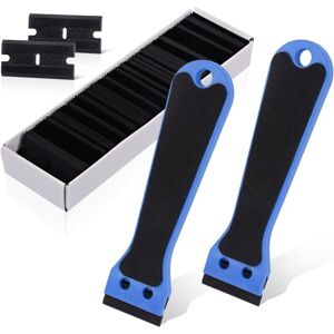 BEIJIYI 100 Pcs Plastic Scrapers, Long Handle Scrapers, for Removing Labels, Glue, Paint, Stickers and Decals, Blue BEIJIYI 100 Pcs Plastic Scrapers, Long Handle Scrapers, for Removing Labels, Glue, Paint, Stickers and Decals, Blue