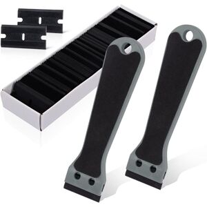 BEIJIYI 100 Pcs Plastic Scrapers, Long Handle Scrapers, for Removing Labels, Glue, Paint, Stickers and Decals, Gray BEIJIYI 100 Pcs Plastic Scrapers, Long Handle Scrapers, for Removing Labels, Glue, Paint, Stickers and Decals, Gray