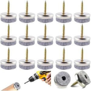 CYSLMUK 100 Pieces Chair Pads, 28mm Round Furniture Pads, Screw-in Felt Pads Nail-on Chair Pads for Floor and Furniture Protection CYSLMUK 100 Pieces Chair Pads, 28mm Round Furniture Pads, Screw-in Felt Pads Nail-on Chair Pads for Floor and Furniture Protection