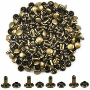 Alwaysh - 100 Set Leather Rivets Double Rivet Tubular Rivet Studs Double Flat Round Head Metal Cap Studs for diy diy Leather Craft Bag Belt Strap Alwaysh - 100 Set Leather Rivets Double Rivet Tubular Rivet Studs Double Flat Round Head Metal Cap Studs for diy diy Leather Craft Bag Belt Strap