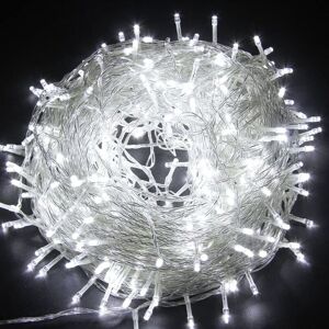 Shatchi - 1000 Cool White LEDs Multifunction Timer Clear Cable Outdoor String Fairy Lights 100M - White Shatchi - 1000 Cool White LEDs Multifunction Timer Clear Cable Outdoor String Fairy Lights 100M - White