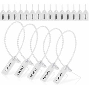 Tlily - 1000 Pcs Plastic Tamper Seals Tags Security Safety Numbered Zip Ties Labels White Tlily - 1000 Pcs Plastic Tamper Seals Tags Security Safety Numbered Zip Ties Labels White