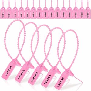 Tlily - 1000 Pcs Plastic Tamper Seals Tags Security Safety Numbered Zip Ties Labels Pink Tlily - 1000 Pcs Plastic Tamper Seals Tags Security Safety Numbered Zip Ties Labels Pink