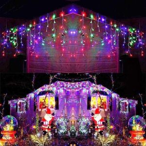 Shatchi - 1200 Multicolour icicle led Lights Clear Cable with 8 Effects Multifunction Auto Memory Indoor/Outdoor Christmas Shatchi - 1200 Multicolour icicle led Lights Clear Cable with 8 Effects Multifunction Auto Memory Indoor/Outdoor Christmas