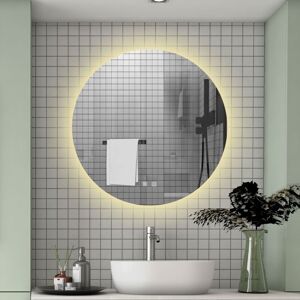 Aica Sanitaire - 700700MM Round led Mirror with Dimmable 3 Colors led , Anti-fog, Memory Function, Touch and wall switch Aica Sanitaire - 700700MM Round led Mirror with Dimmable 3 Colors led , Anti-fog, Memory Function, Touch and wall switch