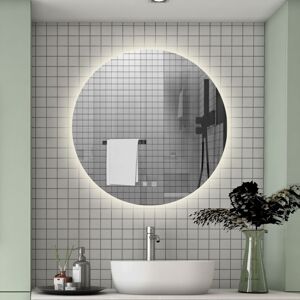 Aica Sanitaire - 500500MM Round led Mirror with Dimmable 3 Colors led , Anti-fog, Memory Function, Touch and wall switch Aica Sanitaire - 500500MM Round led Mirror with Dimmable 3 Colors led , Anti-fog, Memory Function, Touch and wall switch