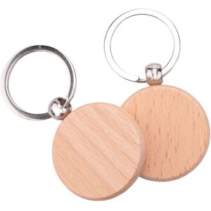 TLILY 100Pcs Blank Round Wooden Key Chain Diy Wood Keychains Tags Can Engrave Gifts TLILY 100Pcs Blank Round Wooden Key Chain Diy Wood Keychains Tags Can Engrave Gifts