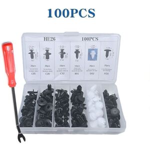 DHKLFA 100Pcs Plastic Body Push Pin Rivet Fasteners Trim Molding Clip Automotive Furniture Assembly Expansion Screw Kit with Screwdriver Removal Tool for DHKLFA 100Pcs Plastic Body Push Pin Rivet Fasteners Trim Molding Clip Automotive Furniture Assembly Expansion Screw Kit with Screwdriver Removal Tool for