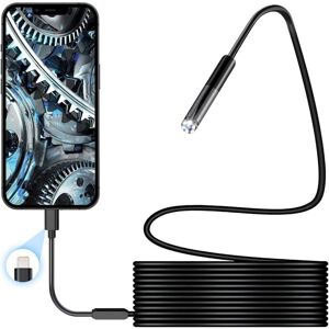 Tinor - 1080P Endoscope Camera, 7.9mm IP67 Waterproof Probe Inspection Cameras 3.5M Semi-Rigid Cable with 6 LEDs Compatible with iOS Tinor - 1080P Endoscope Camera, 7.9mm IP67 Waterproof Probe Inspection Cameras 3.5M Semi-Rigid Cable with 6 LEDs Compatible with iOS