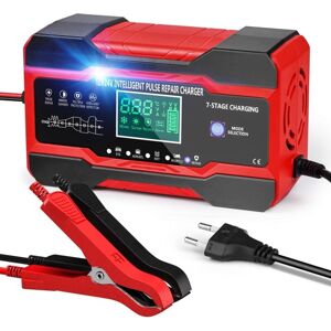 Tinor - 10A Car Battery Charger 12V/24V Smart Car Motorcycle Charger with lcd Touch Screen and 5 Modes Automatic Repair Red Tinor - 10A Car Battery Charger 12V/24V Smart Car Motorcycle Charger with lcd Touch Screen and 5 Modes Automatic Repair Red