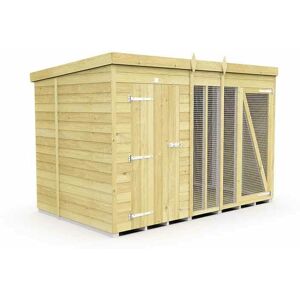 10ft X 6ft Dog Kennel and Run Full Height - Wood - L178 x W302 x H201 cm 10ft X 6ft Dog Kennel and Run Full Height - Wood - L178 x W302 x H201 cm
