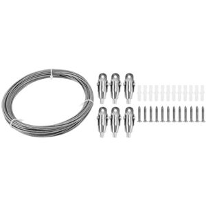 Tlily - 10M Stainless Steel Wire Rope pvc Coated Cable Adjustable Curtain Lamp Suspension Picture for Hanging Tlily - 10M Stainless Steel Wire Rope pvc Coated Cable Adjustable Curtain Lamp Suspension Picture for Hanging