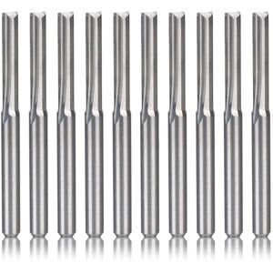 TLILY 10Pcs 2 Flute Cnc Router Bits 3.175Mm Straight Slot Tungsten Steel Milling Cutter for Wood Plastic TLILY 10Pcs 2 Flute Cnc Router Bits 3.175Mm Straight Slot Tungsten Steel Milling Cutter for Wood Plastic