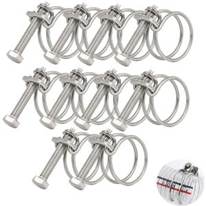 Csparkv - 10Pcs 36-40mm Double Wire Hose Clamps, 201 Stainless Steel Hose Clips, Universal Plumbing Pipe Fastener, Adjustable Pipe Ring Csparkv - 10Pcs 36-40mm Double Wire Hose Clamps, 201 Stainless Steel Hose Clips, Universal Plumbing Pipe Fastener, Adjustable Pipe Ring