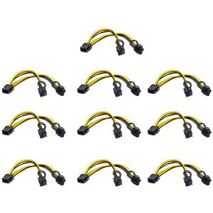Tlily - 10Pcs 8 Pin pci-e to Dual 8 (6+2) Pin Power Cable 20cm Motherboard Graphics Card pci-e gpu Power Data Cable Splitter Tlily - 10Pcs 8 Pin pci-e to Dual 8 (6+2) Pin Power Cable 20cm Motherboard Graphics Card pci-e gpu Power Data Cable Splitter